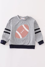 Load image into Gallery viewer, Grey football applique boy top
