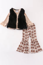 Load image into Gallery viewer, Pumpkin print vest 3pc pants set
