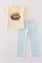 Load image into Gallery viewer, Yellow noah&#39;s ark applique boy set
