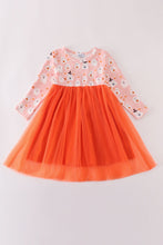 Load image into Gallery viewer, Orange halloween ghost tutu dress
