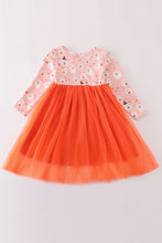 Load image into Gallery viewer, Orange halloween ghost tutu dress
