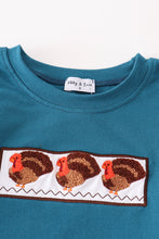 Load image into Gallery viewer, Brown plaid turkey french knot boy set
