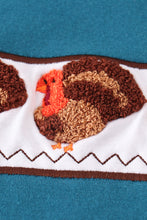 Load image into Gallery viewer, Brown plaid turkey french knot boy set
