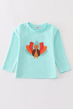 Load image into Gallery viewer, Green turkey applique boy top
