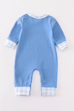 Load image into Gallery viewer, Blue turkey applique boy romper
