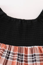 Load image into Gallery viewer, Rust plaid girl smocked dress
