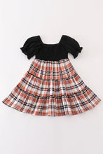 Load image into Gallery viewer, Rust plaid girl smocked dress
