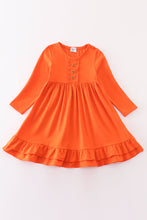 Load image into Gallery viewer, Orange ruffle girl dress
