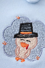 Load image into Gallery viewer, Blue thanksgiving turkey embroidery plaid boy set
