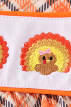 Load image into Gallery viewer, Orange turkey embroidery girl romper
