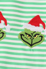 Load image into Gallery viewer, Green christmas grinch embroidery boy set
