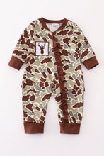 Load image into Gallery viewer, Camouflage antler embroidery girl romper
