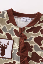 Load image into Gallery viewer, Camouflage antler embroidery girl romper
