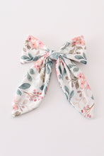 Load image into Gallery viewer, Green floral girl hair sailor bow
