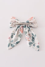 Load image into Gallery viewer, Green floral girl hair sailor bow
