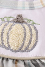 Load image into Gallery viewer, Pumpkin french knot plaid girl bubble
