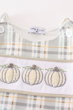 Load image into Gallery viewer, Pumpkin french knot plaid boy jonjon
