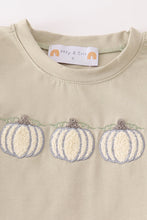 Load image into Gallery viewer, Pumpkin french knot plaid boy set
