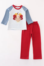 Load image into Gallery viewer, Thanksgiving turkey fleece applique boy set
