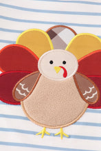 Load image into Gallery viewer, Thanksgiving turkey fleece applique boy set
