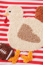 Load image into Gallery viewer, Red stripe thanksgiving turkey french knot boy top
