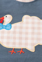 Load image into Gallery viewer, Blue thanksgiving turkey applique boy romper
