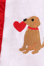 Load image into Gallery viewer, Red valentine puppy embroidery dress
