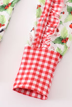 Load image into Gallery viewer, Christmas holly print girl romper
