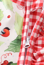 Load image into Gallery viewer, Christmas holly print girl romper
