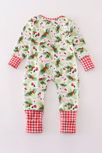 Load image into Gallery viewer, Christmas holly print girl romper
