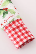 Load image into Gallery viewer, Christmas holly print girl romper
