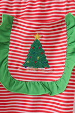 Load image into Gallery viewer, Red stripe christmas tree embroidery mom pajamas pants
