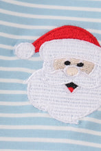 Load image into Gallery viewer, Blue stripe christmas santa ruffle embroidery girl hoodie
