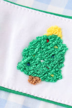 Load image into Gallery viewer, Green christmas tree french knot boy set
