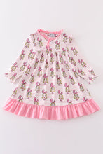 Load image into Gallery viewer, Pink stripe character print girl gown
