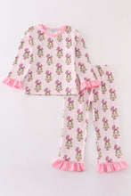 Load image into Gallery viewer, Pink stripe character girl pajamas set
