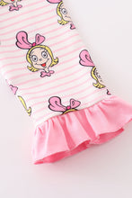 Load image into Gallery viewer, Pink stripe character girl pajamas set
