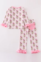 Load image into Gallery viewer, Pink stripe character girl pajamas set
