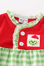 Load image into Gallery viewer, Red christmas grinch french knot baby gown
