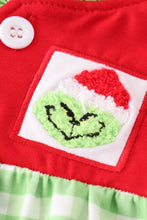 Load image into Gallery viewer, Red christmas grinch french knot baby gown
