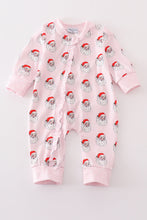 Load image into Gallery viewer, Pink christmas santa claus zipper girl romper
