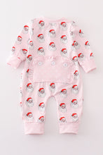 Load image into Gallery viewer, Pink christmas santa claus zipper girl romper
