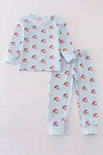 Load image into Gallery viewer, Blue christmas santa claus unisex pajamas set
