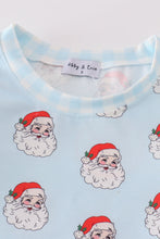 Load image into Gallery viewer, Blue christmas santa claus unisex pajamas set
