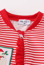 Load image into Gallery viewer, Red stripe christmas santa claus zipper girl romper
