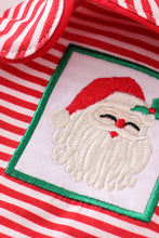 Load image into Gallery viewer, Red stripe christmas santa claus embroidery boy pajamas set
