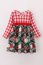 Load image into Gallery viewer, Red floral gingham mom&amp;me dress
