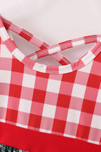 Load image into Gallery viewer, Red floral gingham mom&amp;me dress
