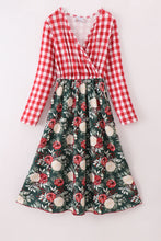 Load image into Gallery viewer, Red floral gingham mom&amp;me dress
