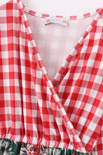 Load image into Gallery viewer, Red floral gingham mom&amp;me dress
